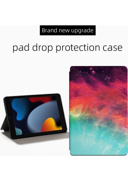 iPad 10.2 (2019 2020 2021) Yıldızlı yüzü Desenli Baskı Darbeye Dayanıklı Düşmeye Dayanıklı Pu Deri Stand Parlak Yıldızlı yüzü ile Tpu Tablet Kılıfı (Yurt Dışından) fiyatları