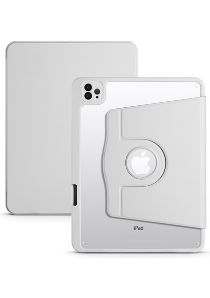 iPad Pro 12.9 Inç Pu Deri Döner Tekme Standı Kalem Tutucu ile Akrilik Tablet Kılıfı (Yurt Dışından)