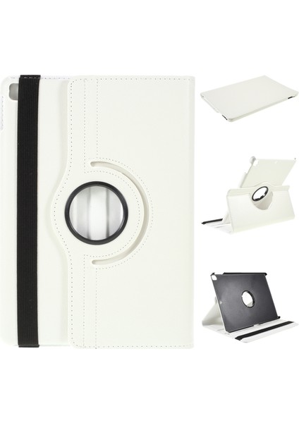 iPad 10.2 (2019 2020 2021) 360 DÖNER Standlı Deri Litchi Tahıl Tablet Kılıfı (Yurt Dışından)