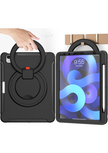 Döner Tekme Standı iPad Air 11 (2024) AIR (2020) AIR (2022) SIYAH Tablet Kılıfı (Yurt Dışından)