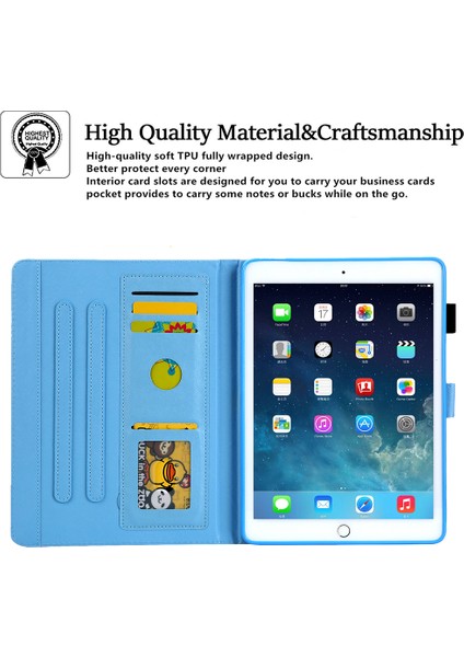 Desenli Deri Standlı iPad 10.2 (2019 2020 2021) AFTERGLOW Akıllı Tablet Kılıfı (Yurt Dışından)