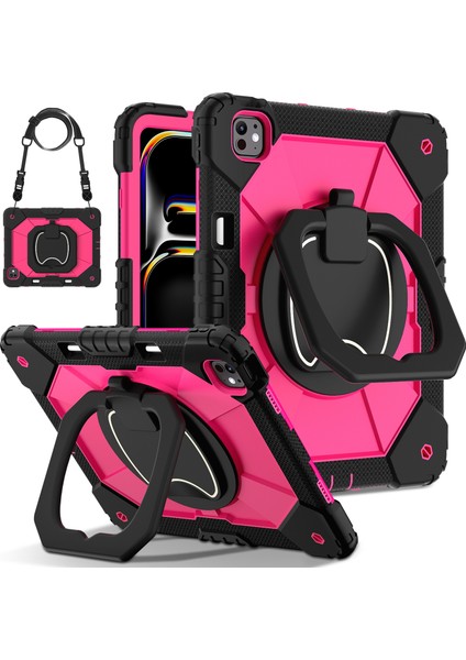 iPad Pro 13 (2024) Stand Case Silikon Pc Tablet Kılıfı (Yurt Dışından)