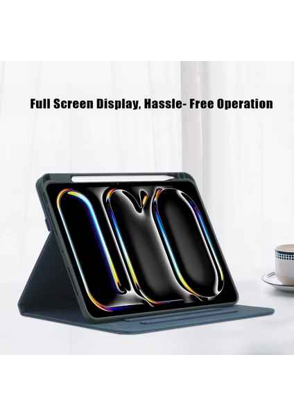 iPad Pro 11 (2024) Standı Pu Deri Akıllı Koruyucu ile Kalem Tutucu Tablet Kılıfı (Yurt Dışından)