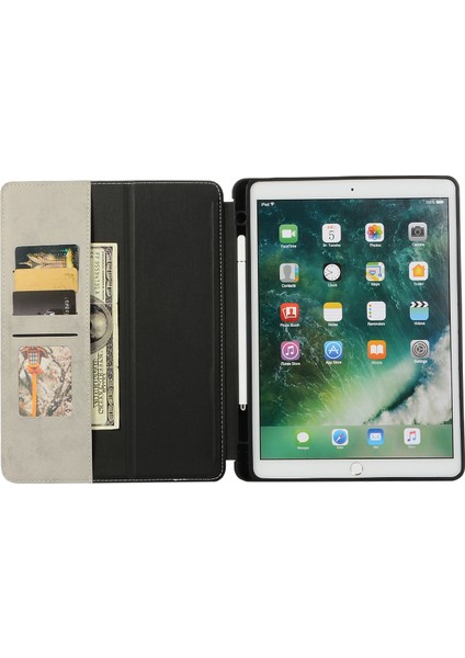 iPad 10.2 (2019 2020 2021) Koruyucu Otomatik Uyandırma uyku Deri Cüzdan Standı Kalem Yuvası ile Tablet Kılıfı (Yurt Dışından)