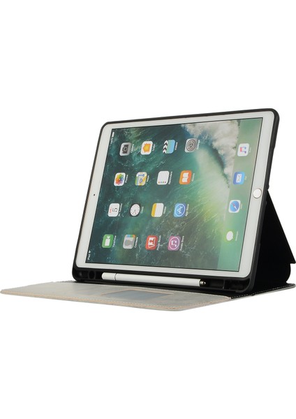iPad 10.2 (2019 2020 2021) Koruyucu Otomatik Uyandırma uyku Deri Cüzdan Standı Kalem Yuvası ile Tablet Kılıfı (Yurt Dışından)