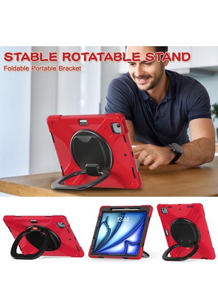 iPad Air 13 (2024) Tpu Pc Silikon stand Tablet Kılıfı (Yurt Dışından)