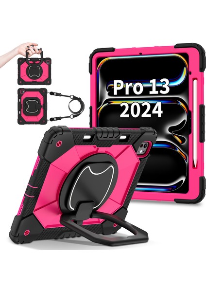 iPad Pro 13 (2024) Stand Case Silikon Pc Tablet Kılıfı (Yurt Dışından)