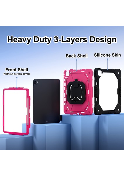 iPad Pro 13 (2024) Stand Case Silikon Pc Tablet Kılıfı (Yurt Dışından)