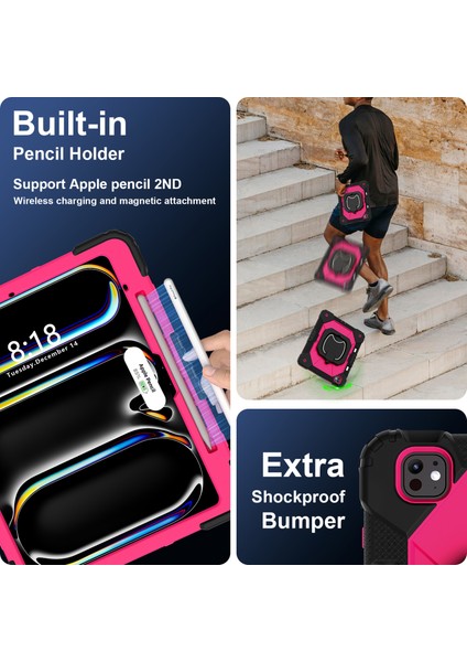 iPad Pro 13 (2024) Stand Case Silikon Pc Tablet Kılıfı (Yurt Dışından)