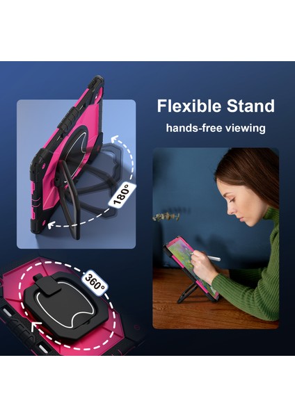 iPad Pro 13 (2024) Stand Case Silikon Pc Tablet Kılıfı (Yurt Dışından)