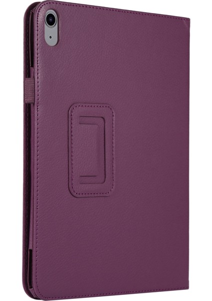 Litchi Doku Pu Deri iPad 10.9 (2022) Katlanabilir Stand Otomatik Uyandırma uyku Koruyucu Tablet Kılıfı (Yurt Dışından)