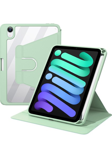 360 Derece Dönen Çizilmez Pu Deri Standı iPad Mini Kalem Tutuculu (2021) Tablet Kılıfı (Yurt Dışından)