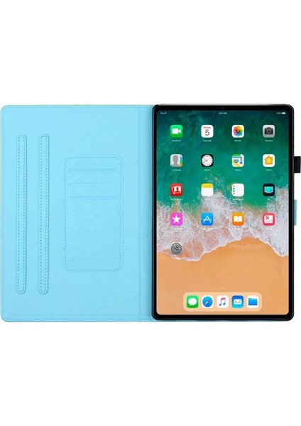 iPad 10.2 (2019 2020 2021) Pu Deri Desenli Akıllı Koruyucu Mermer Tablet Kılıfı (Yurt Dışından)