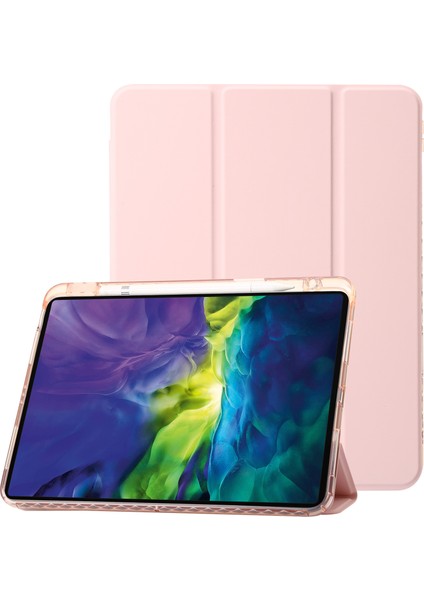 iPad Air 11 (2024) Deri Üç Katlı Stand Tablet Kılıfı (Yurt Dışından)