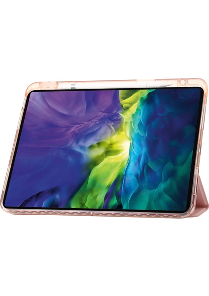 iPad Air 11 (2024) Deri Üç Katlı Stand Tablet Kılıfı (Yurt Dışından)