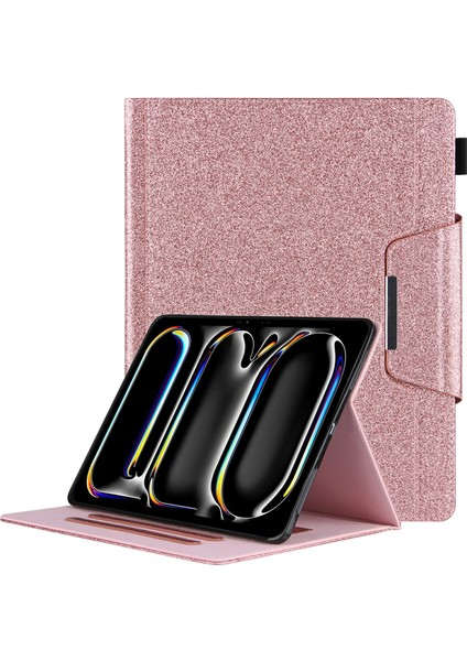 iPad Pro 11 (2024) Ayarlanabilir Stand Pu Deri Otomatik Uyandırma uyku Tablet Kılıfı (Yurt Dışından)