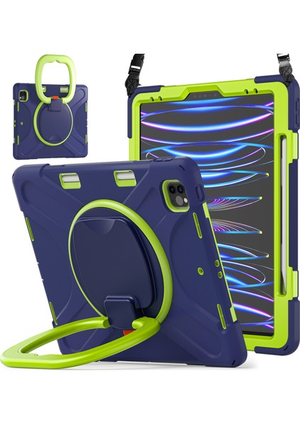 Kalem Manyetik Emilmiş Fonksiyon Tamı Taşınabilir Hibrit iPad Pro 12.9 Inç Omuz Askılı 360° Dönebilen Tekme Standı Tablet Kılıfı (Yurt Dışından) fiyatları