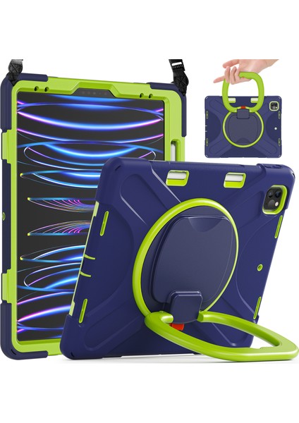 Kalem Manyetik Emilmiş Fonksiyon Tamı Taşınabilir Hibrit iPad Pro 12.9 Inç Omuz Askılı 360° Dönebilen Tekme Standı Tablet Kılıfı (Yurt Dışından) fırsatları