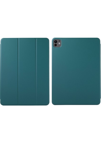 iPad Pro 11 (2024) Pu Deri Üç Katlı Stand Manyetik Kapanan Tablet Kılıfı (Yurt Dışından)