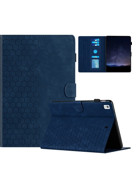 iPad 10.2 (2019 2020 2021) Petek Baskılı Deri Kart Yuvalı Tablet Kılıfı (Yurt Dışından)