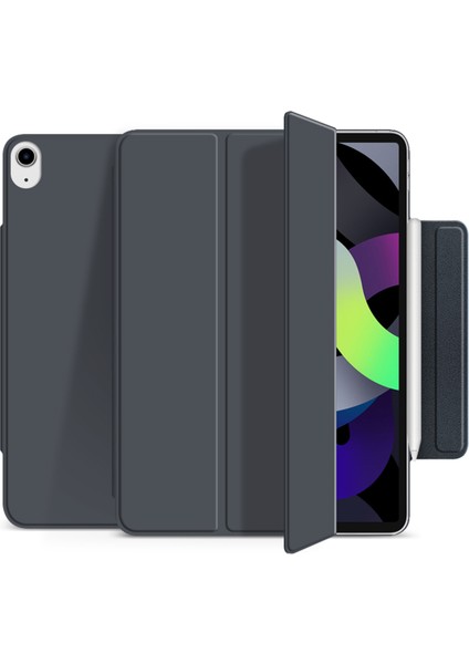 iPad Pro 11 Pu Deri Üç Katlı Stand Manyetik Kömür Tablet Kılıfı (Yurt Dışından)