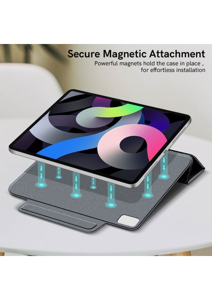 iPad Pro 11 Pu Deri Üç Katlı Stand Manyetik Kömür Tablet Kılıfı (Yurt Dışından) fiyatları