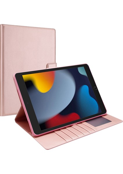 iPad 10.2 (2021 2020) Katlanabilir Standlı Pu Deri Cüzdan Tablet Kılıfı (Yurt Dışından)