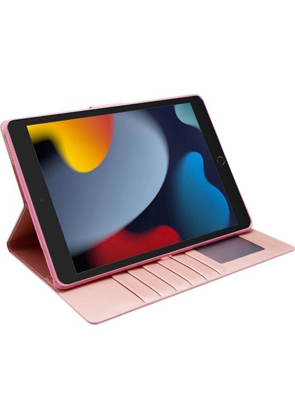 iPad 10.2 (2021 2020) Katlanabilir Standlı Pu Deri Cüzdan Tablet Kılıfı (Yurt Dışından)