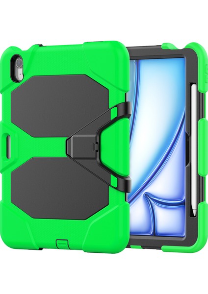 iPad Air 11 (2024) Dahili Ekran Koruyuculu stand Pc Silikon Tablet Kılıfı (Yurt Dışından)