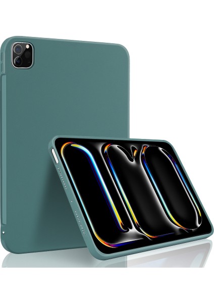 iPad Pro 11 (2024) Düşmeyi Önleyici Koruyucu Sıvı Silikon Tablet Kılıfı (Yurt Dışından)