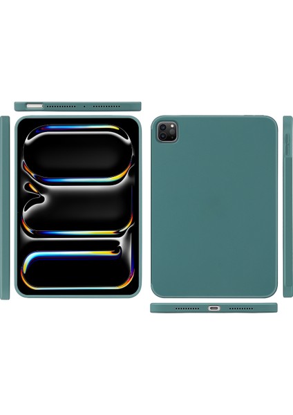 iPad Pro 11 (2024) Düşmeyi Önleyici Koruyucu Sıvı Silikon Tablet Kılıfı (Yurt Dışından)
