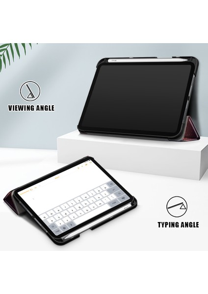Desen Baskı Dahili Kalem Tutucu Premium Üç Katlı Stand Ince Otomatik Uyandırma uyku Pu Deri Akıllı ile Apple iPad Mini 6 (2021) FOREST Tablet Kılıfı (Yurt Dışından)