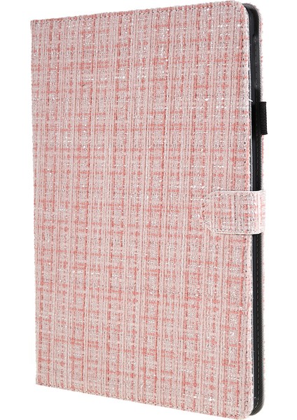 iPad 10.2 Koruyucu (2019 2020 2021) Pu Deri Izgaralar Desenli Standlı Tablet Kılıfı (Yurt Dışından)