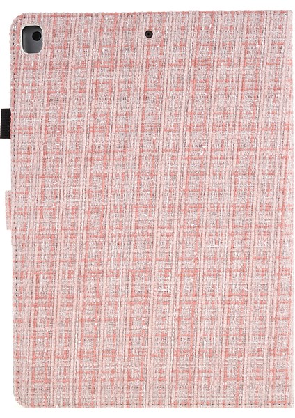 iPad 10.2 Koruyucu (2019 2020 2021) Pu Deri Izgaralar Desenli Standlı Tablet Kılıfı (Yurt Dışından)