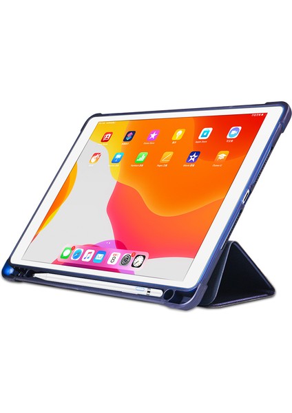 iPad 10.2 (2019 2020 2021) Üç Katlı Stand Akıllı Uyandırma uyku Deri (Apple Pencil Depolama Oluklu) Tablet Kılıfı (Yurt Dışından) fırsatları