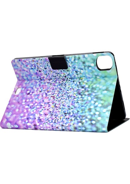 Desenli Baskı Deri Standlı iPad Pro 11 Inç (2021) AIR 11 (2024) GLITTERY Element Tablet Kılıfı (Yurt Dışından)