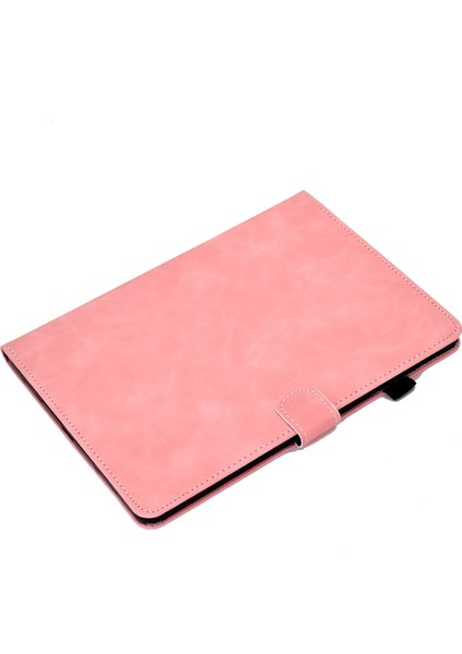 iPad Pro 11 (2024) Sığır Derisi Doku Pu Deri Standı Kart Tutucu ile Kalem Tutucu Döngü Tablet Kılıfı (Yurt Dışından)