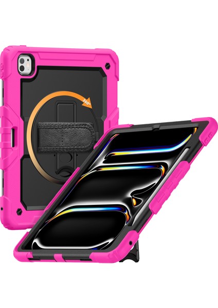 iPad Pro 13 (2024) Stand Case Pc Silikon Ekran Filmi omuz Askısı Tablet Kılıfı (Yurt Dışından) modelleri