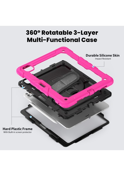 iPad Pro 13 (2024) Stand Case Pc Silikon Ekran Filmi omuz Askısı Tablet Kılıfı (Yurt Dışından) fırsatları