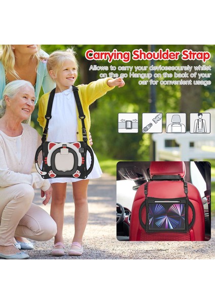 iPad Air 11 (2024) Pc Silikon Omuz Askılı Standı Tablet Kılıfı (Yurt Dışından) modelleri