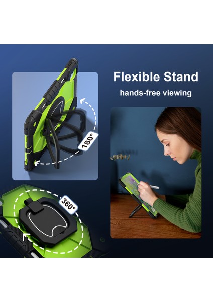 iPad Pro 11 (2024) Stand Silikon Omuz Askılı Pc Tablet Kılıfı (Yurt Dışından)