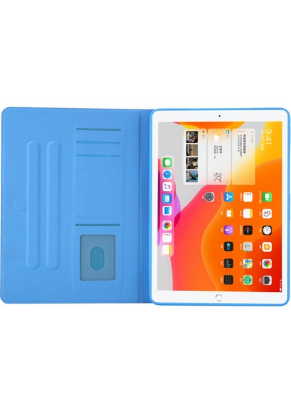 Desen Baskı Kartı Yuvası iPad 10.2 (2019 2020 2021) Deri Sihirli Ler Tablet Kılıfı (Yurt Dışından)