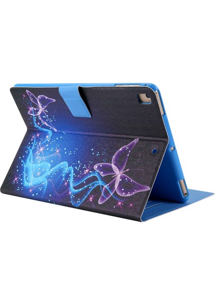 Desen Baskı Kartı Yuvası iPad 10.2 (2019 2020 2021) Deri Sihirli Ler Tablet Kılıfı (Yurt Dışından)