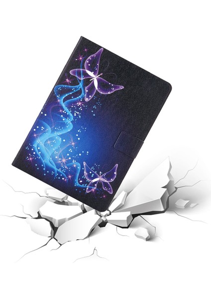 Desen Baskı Kartı Yuvası iPad 10.2 (2019 2020 2021) Deri Sihirli Ler Tablet Kılıfı (Yurt Dışından)