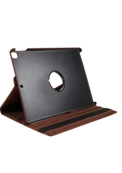 iPad 10.2 (2019 2020 2021) 360 Döner Standlı Deri Litchi Tahıl Tablet Kılıfı (Yurt Dışından)