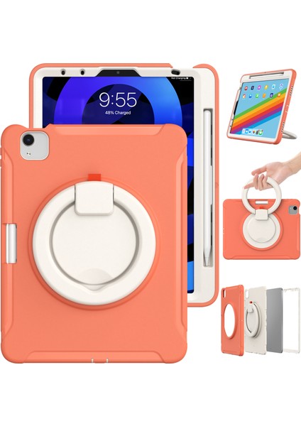 Döner Tekme Standı iPad Air 11 (2024) AIR (2020) AIR (2022) TURUNCU Tablet Kılıfı (Yurt Dışından)