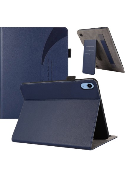 iPad 10.9 (2022) Pu Deri Flip Kart Yuvası Lacivert Tablet Kılıfı (Yurt Dışından)