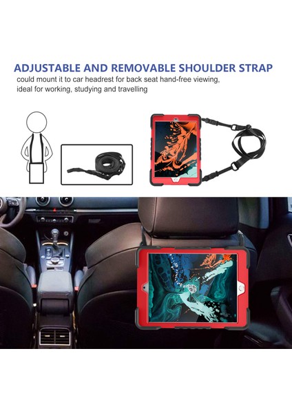 iPad 10.2 (2019 2020 2021) 360 Derece Dönebilen Stand Tamı Pc Silikon Hibrit ve Omuz Askısı Tablet Kılıfı (Yurt Dışından) fırsatları