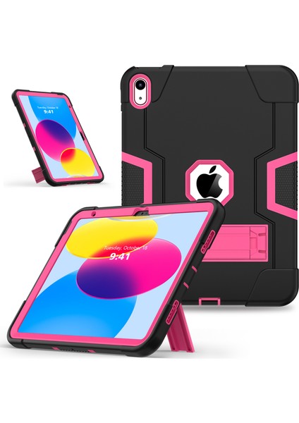 iPad 10.9 (2022) Silikon Pc Renk Kontrast Düşme Önleyici Standı Koruyucu Tablet Kılıfı (Yurt Dışından)