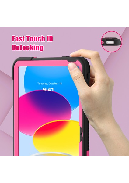 iPad 10.9 (2022) Silikon Pc Renk Kontrast Düşme Önleyici Standı Koruyucu Tablet Kılıfı (Yurt Dışından) modelleri